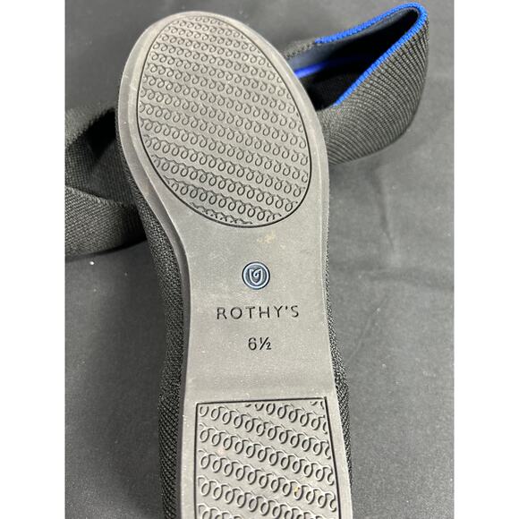 Rothy's Black Round Toe Ballet flats knit Size 6.5 - Picture 3 of 6